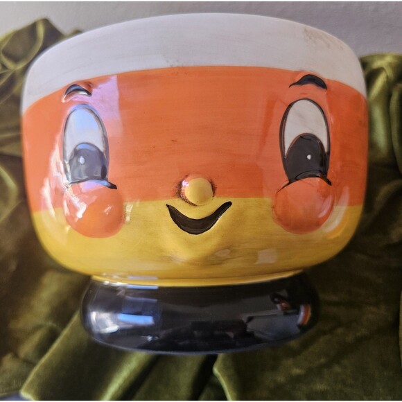 Johanna Parker Candy Corn Bowl & 2 Mugs Large Halloween New 3 Piece Set - Picture 4 of 16